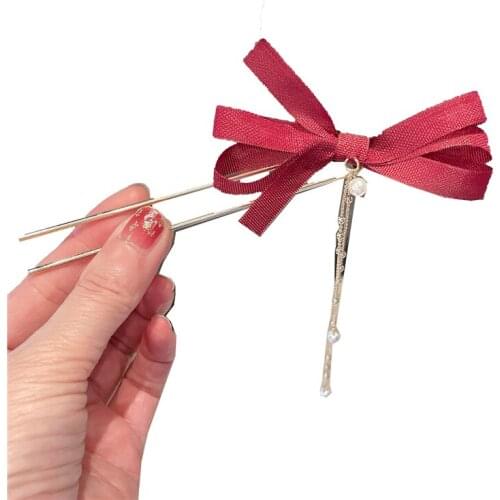 Fashion new super fairy tassel pendant bowknot boutique hairpin elegant temperament high quality hair accessories