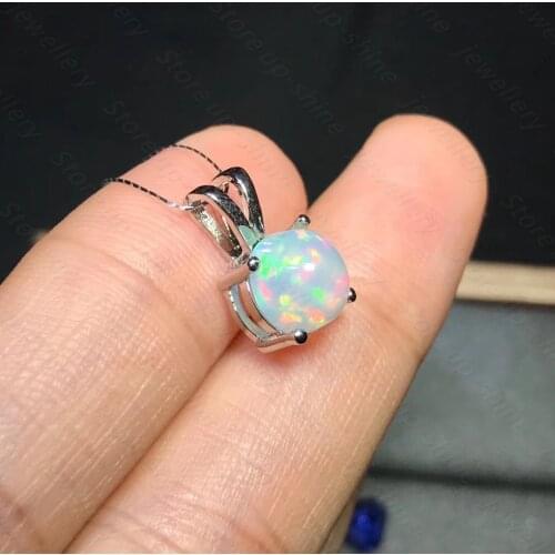 Natural Opal Necklace 925 Silver Womens Necklace Super Shiny Luxury Atmosphere Banquet Essential Jewelry