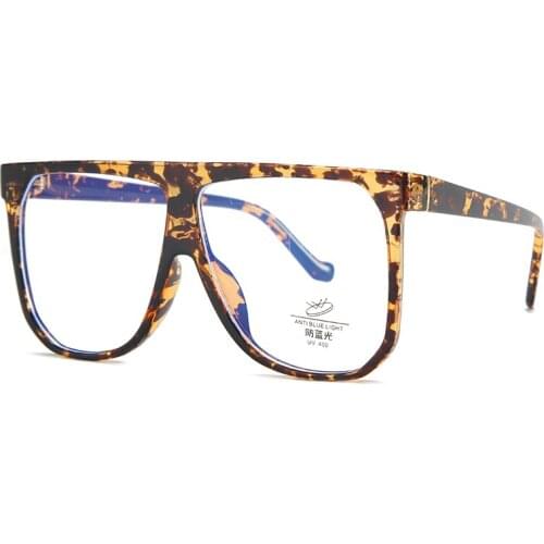 Cool Oversized Anti Blue Light Blocking Square Unisex Eyewear Clear Gaming Computer Windproof 0 Degree Eyeglasses