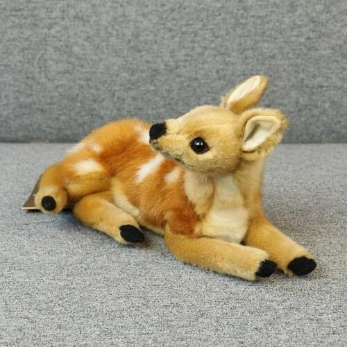 Fawn Bambi Deer Stuffed Plush Toy Simulation Artificial Animal Doll Home Decor For Childrens Christmas Gifts Baby Toys