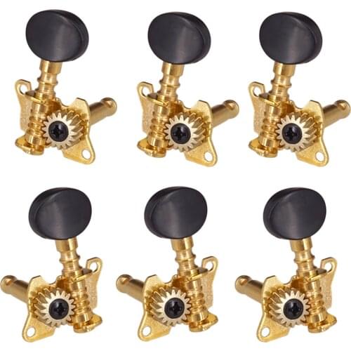 Open Gold Acoustic Folk Guitar Parts Tuning Peg Tuners for Replacement Parts