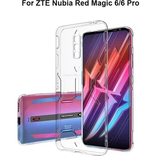 Transparent Phone Case For ZTE Nubia Red Magic 6 NX669J Soft Black TPU Case For Red Magic 6 Pro Magic6 Pro NX669J-P Silicon Caso
