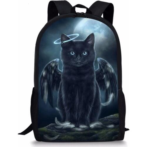 Teenager Cartoon School Bags Elves Cat Printing Backpack For Women Men Rucksack Boys Gilrs Book bag Kids Satchel Fashion Mochila