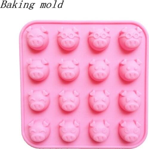 Wholesale Silicone mold B001 Cartoon pig face shape Chocolate mold Fondant cake mould Baking mold