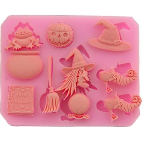Halloween Party Sugar Silicone Mold Cake Decorating Tools Hat Pumpkin Pastry Baking Kitchen Bakeware