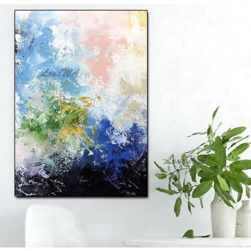 Modern Decoration Colorful Abstract Oil Painting In Bright Colors New Arrival Large Living Room Wall Picture Unframed Canvas Art