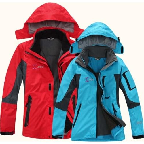 Outdoor Soft shell Removable Waterproof Jacket Male Female Thermal Windproof Breathable Coat Men&Women Skiing Climbing Jacket