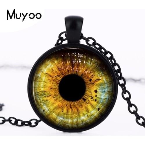 Wolf Eye Retro Yellow Colour Necklace Pendantr Wild Wolves Bronze Chain Jewelry Handmade Vintage Necklace Best Friend Gift HZ1