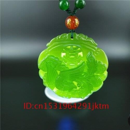 Green Pendant Jade Hand Fashion Jadeite Carved Jewelry Amulet Phoenix for Natural Necklace Chinese Gifts Women Charm Men