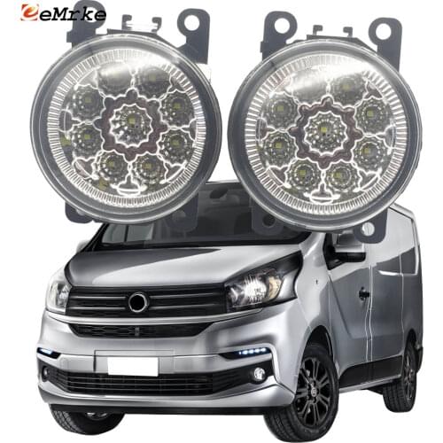 2PCS Car Styling 9-Pieces LED Fog Light Lamp for Fiat Talento X82 296 2020 2016 2017 2018 2019 H11 12V Halogen Fog Lights DRL