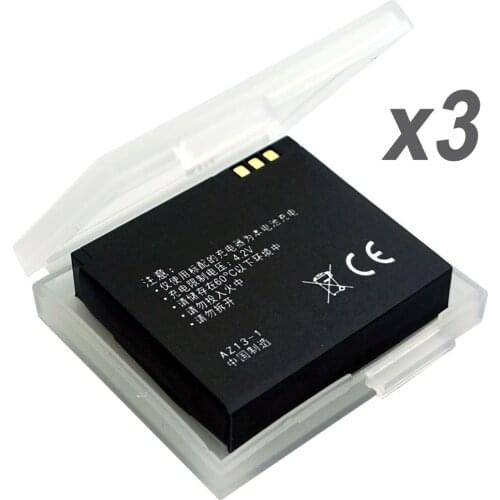 3Pcs For Xiaomi yi Camera 1010mAh AZ13-1 battery For xiaoyi Action camera xiaomi yi accessories