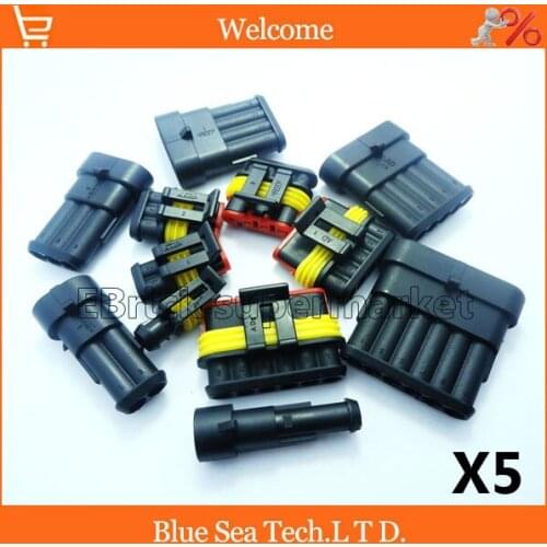 5 lots= 30 sets AMP Auto MS-HID Connectors sets for HEV/EV Start/Stop/Inverter Systems etc.5 sets * (1/2/3/4/5/6 Pin)