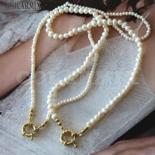 5 strands Natural pearl necklace Tiny pearl necklace for women multi size natural pearl necklace for women 9752