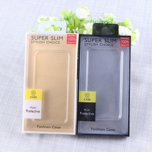 500pcs/lot PVC Box Packaging for Mobile Cell Phone Case Cover Packing with Hang Hole Wholesale