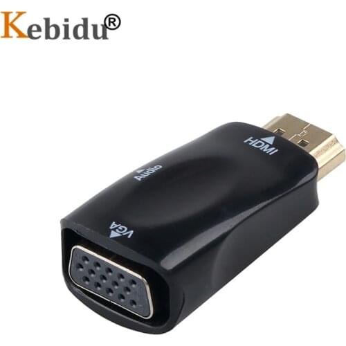 Kebidu HDMI-compatible to VGA Adapter Converter Cable Male to Female Support HD 1080P HDTV Adapter For PC Laptop