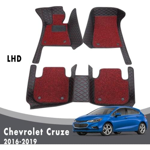 Car Floor Mats For Chevrolet Cruze MK2 2019 2018 2017 2016 Carpets Luxury Double Layer Wire Loop Auto Interior Waterproof Rugs