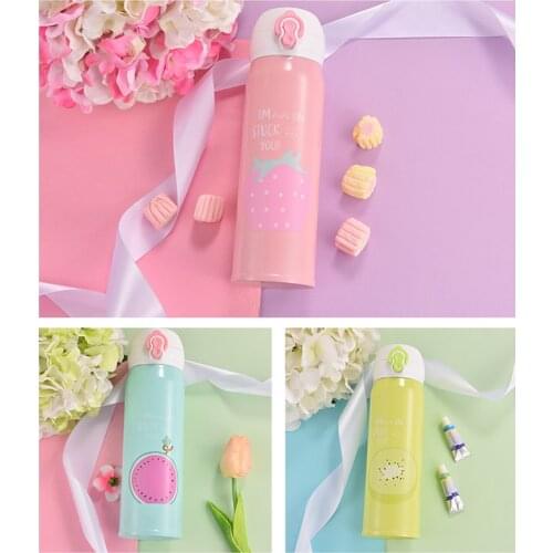 Fruit design Vacuum Cup Insulated Bottle 304 Stainless Steel Mugs Water Bottles 5 Colors 350ml/500ml