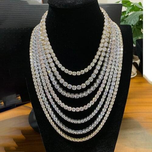 5mm Rock Hip Hop Zirconia Tennis Chains Bling Iced out Cubic Necklace Men women Jewelry Crystal Choker Ketting Sieraden 18" 20"