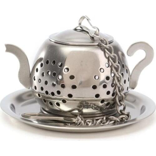 Teapot Pot Shape Stainless Steel Leaf Tea Infuser Filter Strainer Ball Spoon YH-461256