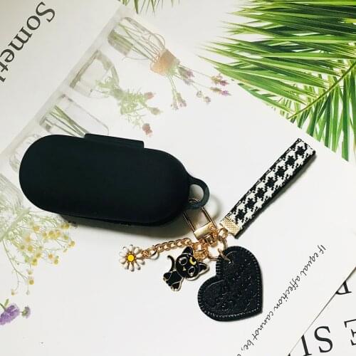 Case For Huawei Freebuds 3i / Honor 3 / Flypods 3i 3 i Case cartoon cute Love heart canvas Keychain Silicone Earphone Cover