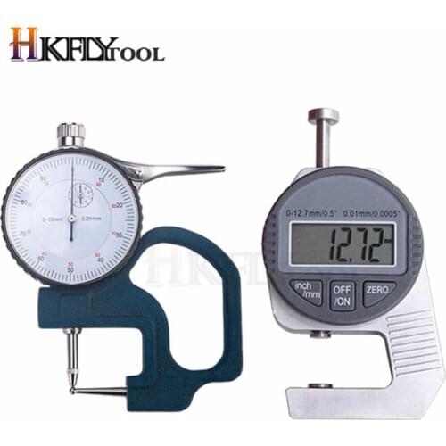 0-20mm Dial Thickness Gauge Curved Tip 0-10mm For Hollow Pipe Or Circular Tube Caliper Gauge flat head thickness digital tester