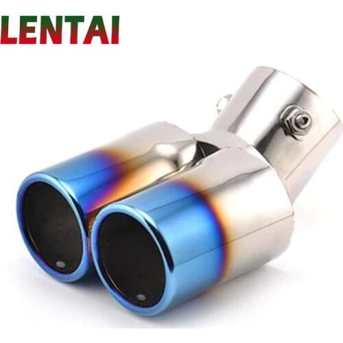 Twin Curved Tailpipe Car Exhaust Tail Pipe Muffler For Chevrolet Cruze Aveo Ford Focus 2 Kia Rio K2 Mazda 6 5 Peugeot 207 307