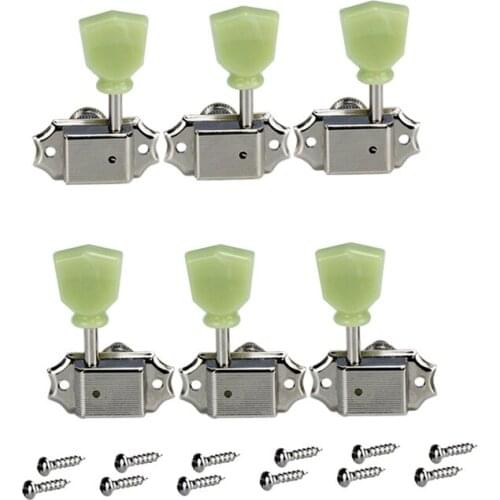FLEOR 3L3R Nickel Deluxe Vintage Keystone Machine Heads Tuners Guitar Tuning Keys Pegs Fit LP Guitar