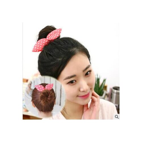 Sponge Floral Dots Bunny Ears Fabrics Hair Bun Maker Multi Styles Bud-Like Hair Styling Donut Hair Accessories & Tools HA030