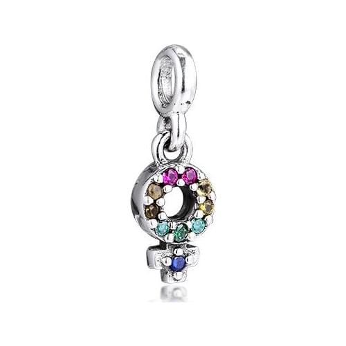 2019 Me Collection My Girl Pride Dangle Crystal Charm Beads for Me Link Bracelets & Bangles Women Silver 925 Jewelry Small Hole