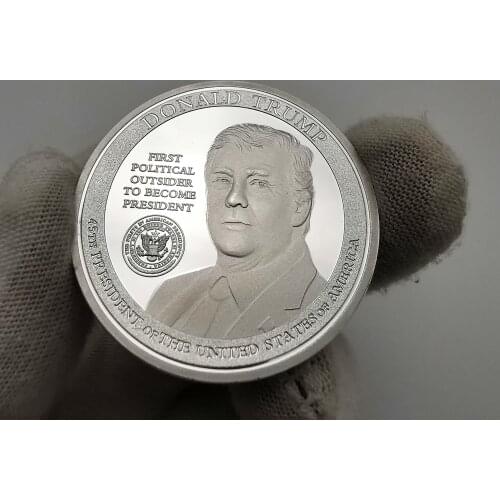 Silver Coin American 45th President Donald Trump Coin US Eagle The Statue of Liberty Silver Metal Coins Collection