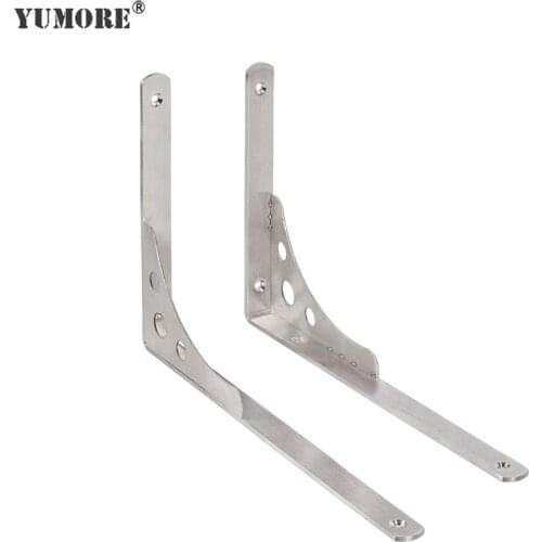 YUMORE Heavy Duty Shelf Brackets Stainless Steel Solid Floating Shelf Support Wall Mounted Right Angle Corner Brace for Table