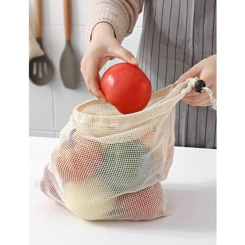 Reusable Fruit And Vegetable Storage Hanging Mesh Bag 3 PCS/Lot Kitchen Organizer Garlic Onion Bunch Pocket