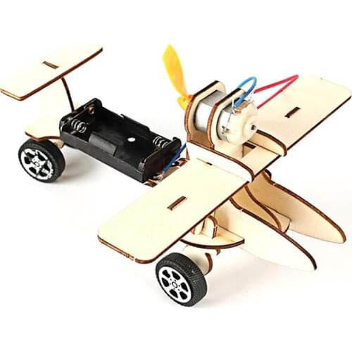 Science Toys DIY Gliding Aircraft Technology Experiment Electric Kit Warhawk Glider Kids Toys Stimulate Creativity Wooden Model