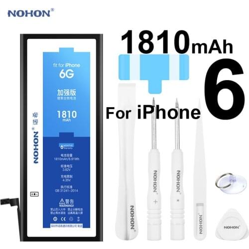 NOHON Replacement Battery for Apple iPhone 6 6G High Real Capacity 3.82V 1810mAh Li-polymer Built-in Lithium Battery With Tools