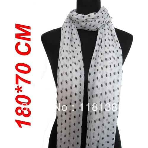 New Fashion Small Polka Dots Ladies Scarf Shawl Wrap Hijab 180*70cm, Free Shipping
