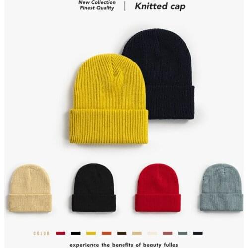 Hooded woolen hats for men and women Solid color outdoor no eaves woolen cap Autumn and winter thickened warm knitted hat