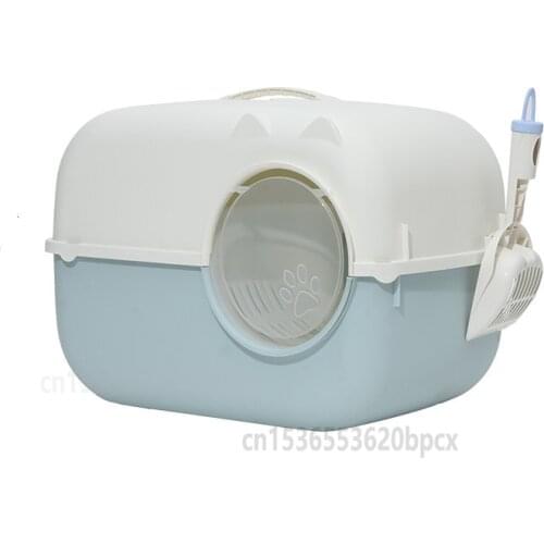 Totally Enclosed PP Plastic Litter Basin Long Channel Cat Litter Box Splash Proof Deodorant Proof Cat Toilet Large Pet Supplies