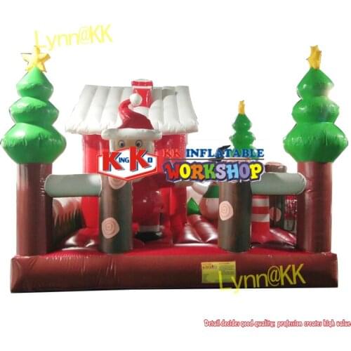 Snow Globe inflatable snowman bounce house Christmas Jumping Bouncer Playground