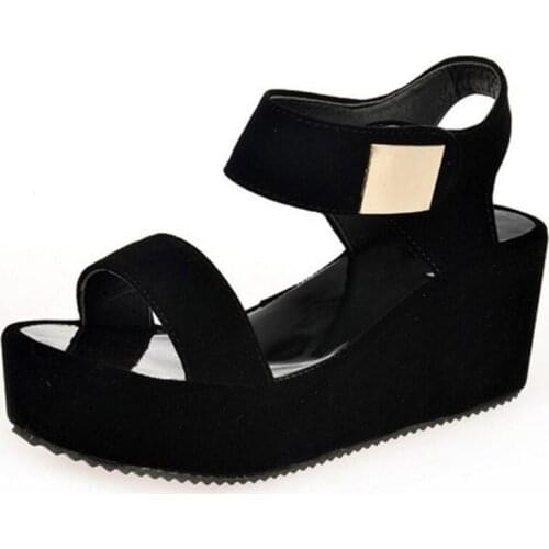 2021 New Sandals Women Summer Shoes Woman Wedges Platform Sandals Fashion Fish Mouth Rome Sandals White Black Women Shoes