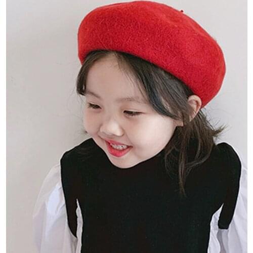 Baby Kids Winter Beret Hat Fashion Unisex Caps Painter Cap New Year Cute Red Christmas Hat 5 Colors Childrens Warm Walking Hats