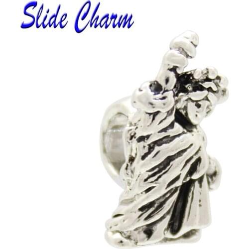 Slide charm Free shipping American Statue of Liberty Classic fashion fit Pandora charm bracelets