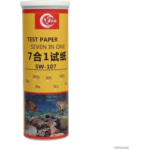 Aquarium Test Strip 50 Strips Pack Fish Tank Testing Kit for Freshwater Saltwater Pond Easy to Read Water Testing Guide Dropship