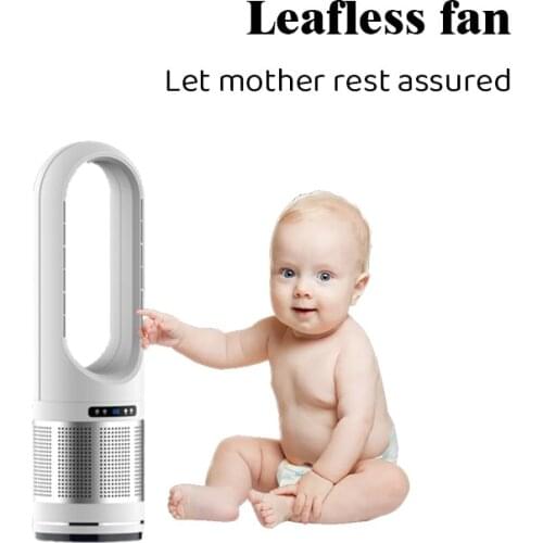 Bladeless Fan 18 Inch Cooling and Heating 2 in 1 Heater Fans Children Safe Leafless Electric for Home Office Remote Control FS55