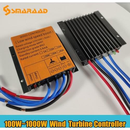 12V 24V 48V MPPT Wind Generator 600W 800W 1000W Controller Low Wind Speed Boost Controller for Streetlight Boat Turbine Homeuse