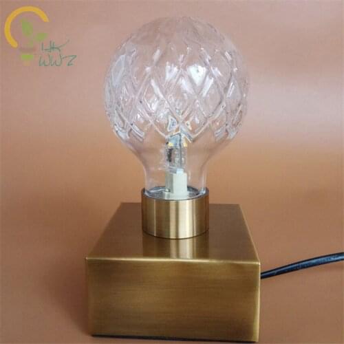 Vintage Table Lamps American Country Retro Style Desktop Deco Material G9 Base Lamp Holder Table Lights with Glass Lampshade