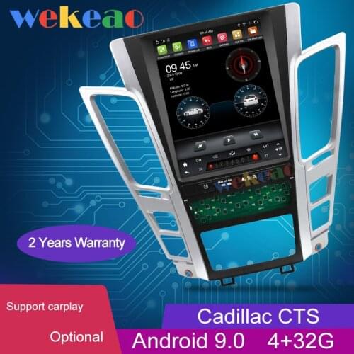 Wekeao Vertical Screen Tesla Style 10.4'' 1 Din Android 9.0 Auto GPS Navigation For Cadillac CTS Old Car DVD Player 4G 2007-2012