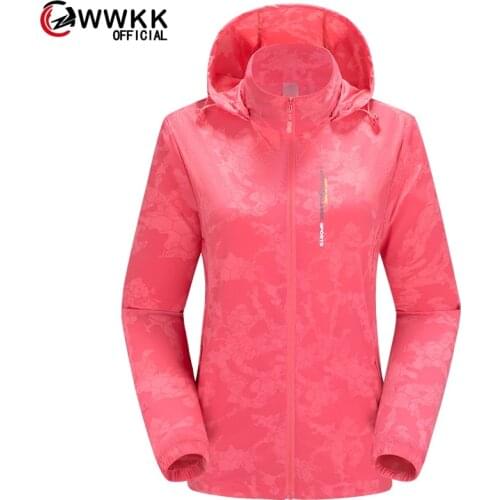 WWKK 2020 Women Casual Hooded Jackets Windproof Ultra-Light Rainproof Windbreaker Coat rain jacket Outdoor cycling jaqueta