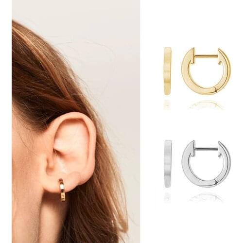ELESHE Wholesale Trend Earrings 925 Sterling Silver with 18 Gold Plated Geometric Huggie Hoop Earrings for Women Fine Jewelry