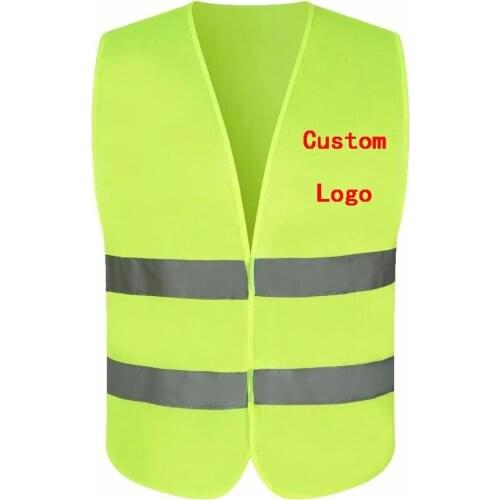 1PCS Free Custom Design Nets Vests Print Logo Men Woman High Visibility Safety Vest Traffic Sanitation Workwear Uniform