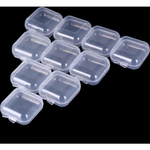 1/10/20/50Pcs Mini Clear Plastic Small Box Jewelry Earplugs Storage Box Case Container Bead Makeup Clear Organizer Gift